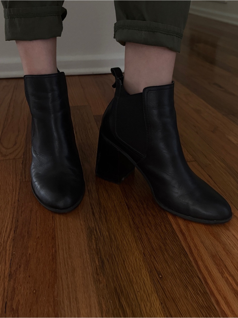 leather ankle booties